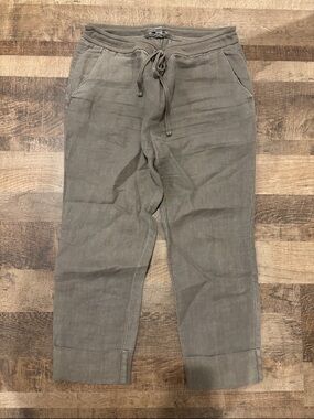 James Perse Taupe Drawstring Linen Pants